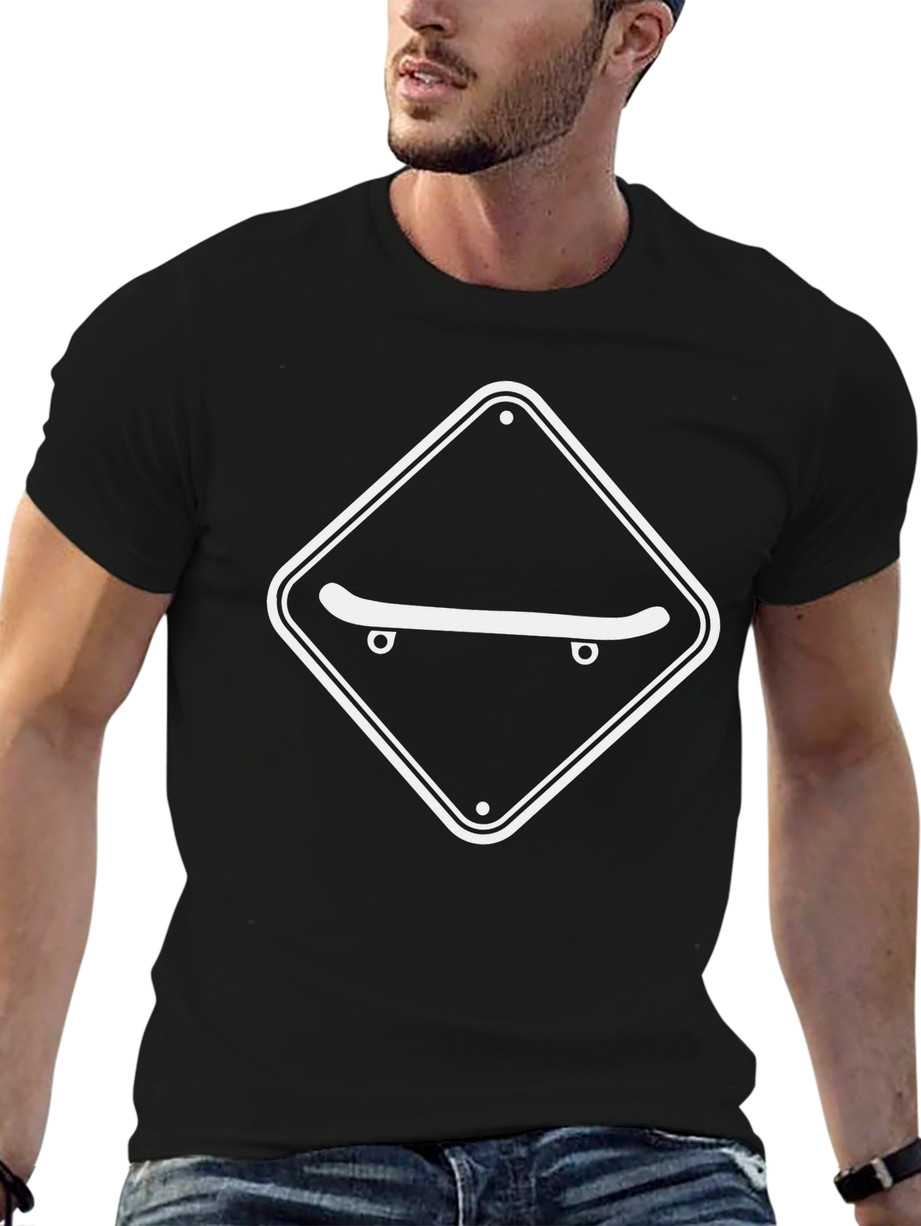 Skateboarding T-Shirt - Black Graphic Tee