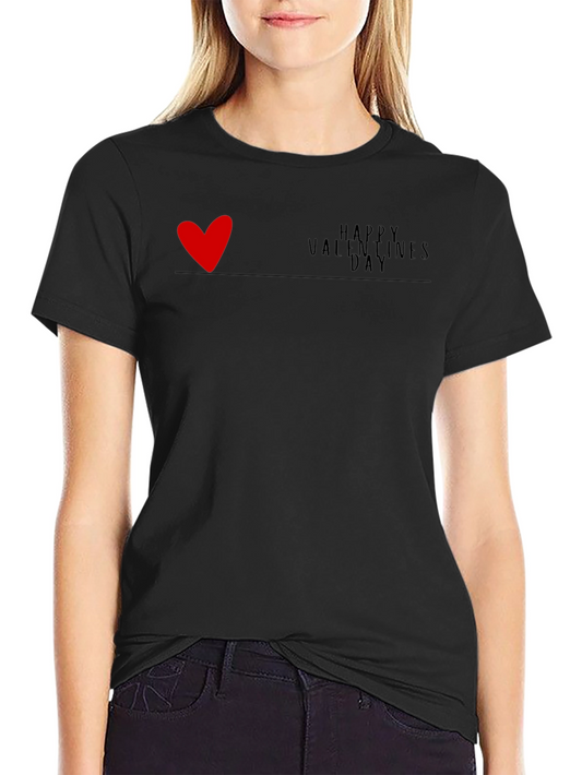 Mens Black Happy Valentines Day Graphic T-Shirt