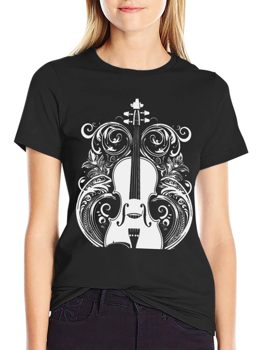 Violin Graphic Black T-Shirt