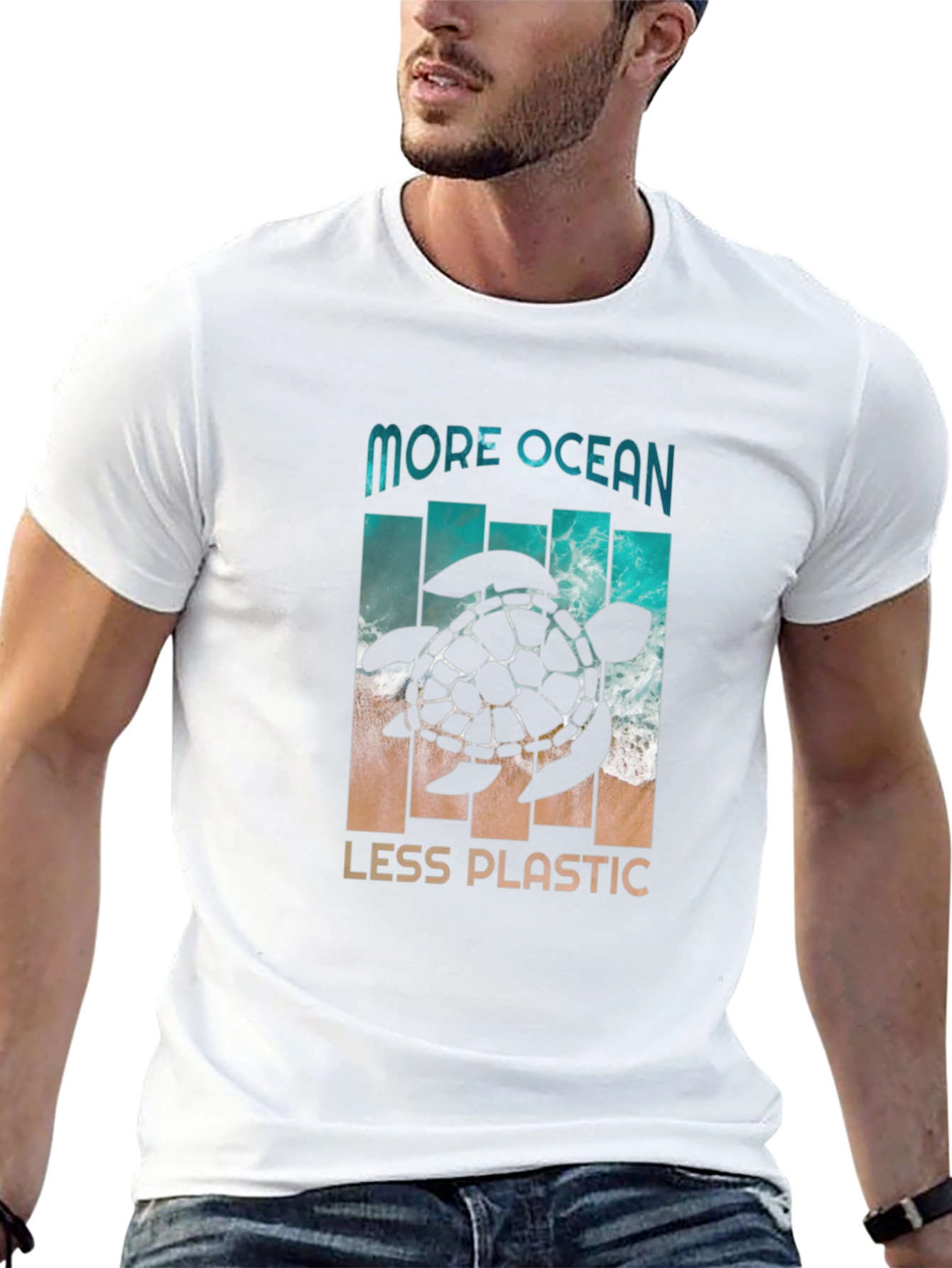 More Ocean Less Plastic Turtle Graphic Tee