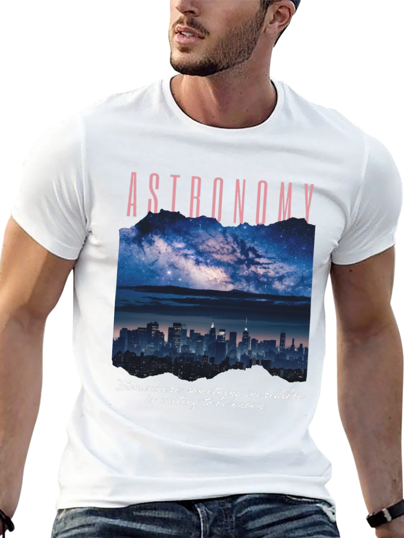 Astronomy Graphic T-Shirt - Night Sky & City