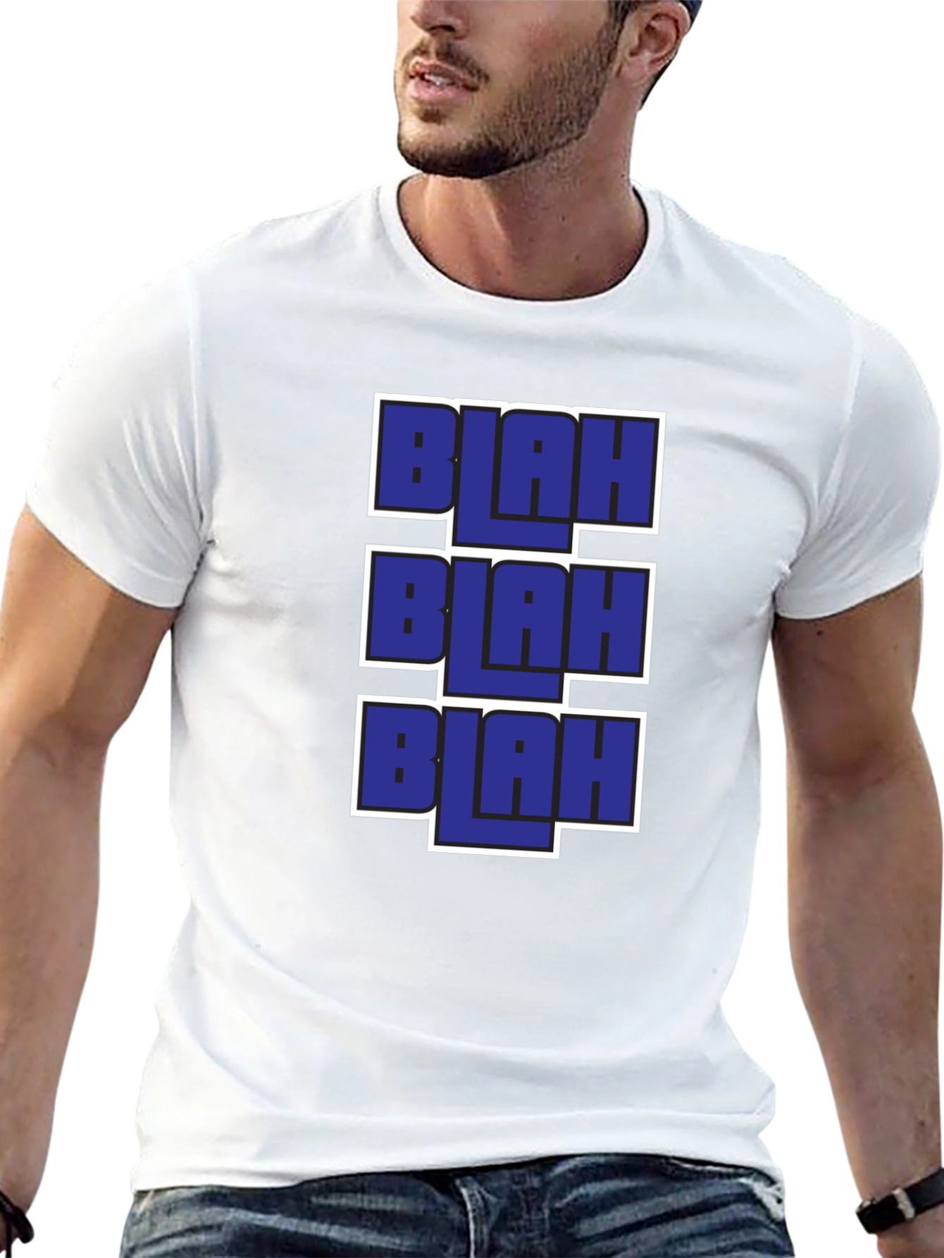 Blah Graphic Tee - Black Casual T-Shirt