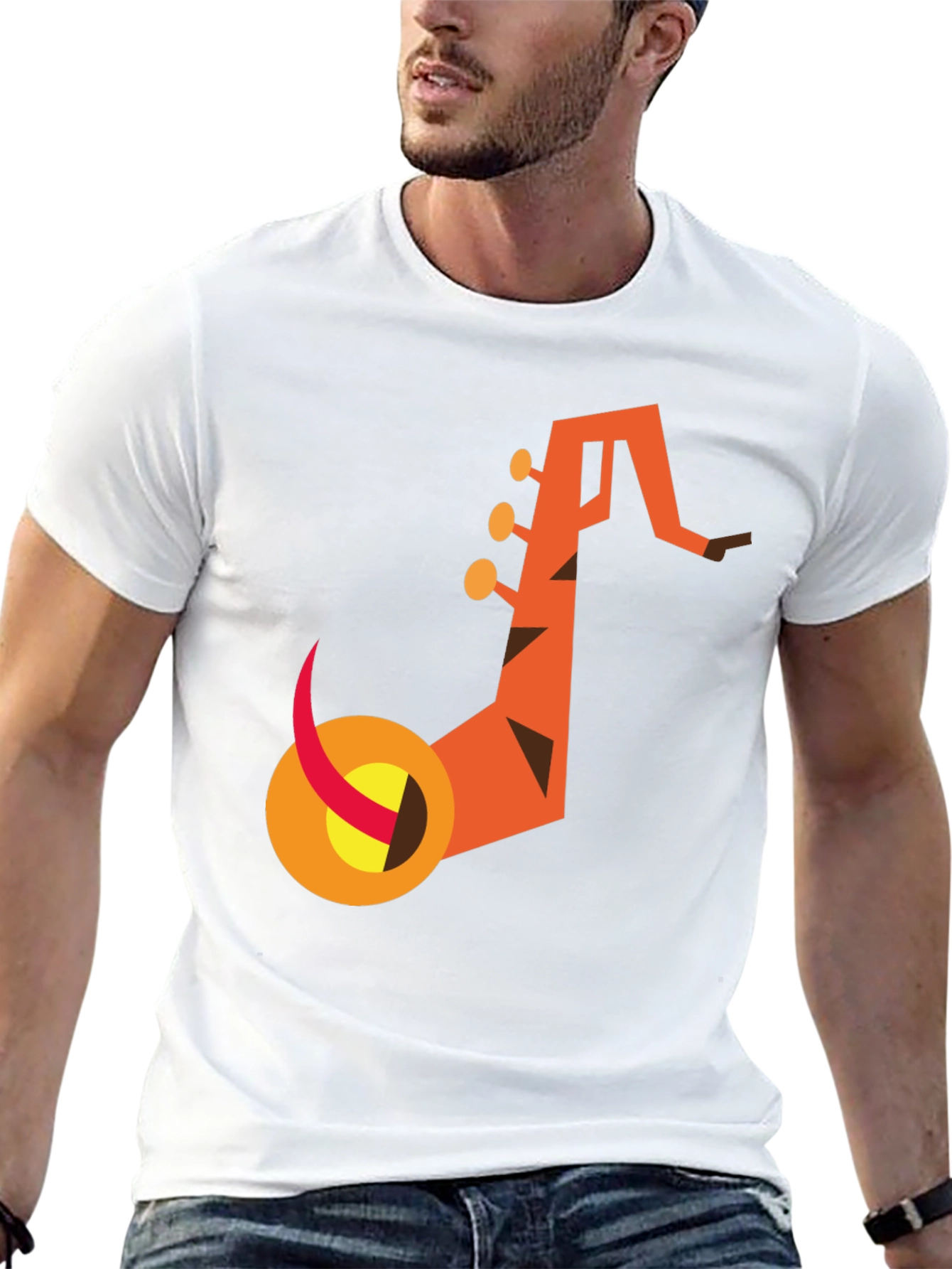 Abstract Saxophone Graphic Tee - Modern Music Lovers Shirt