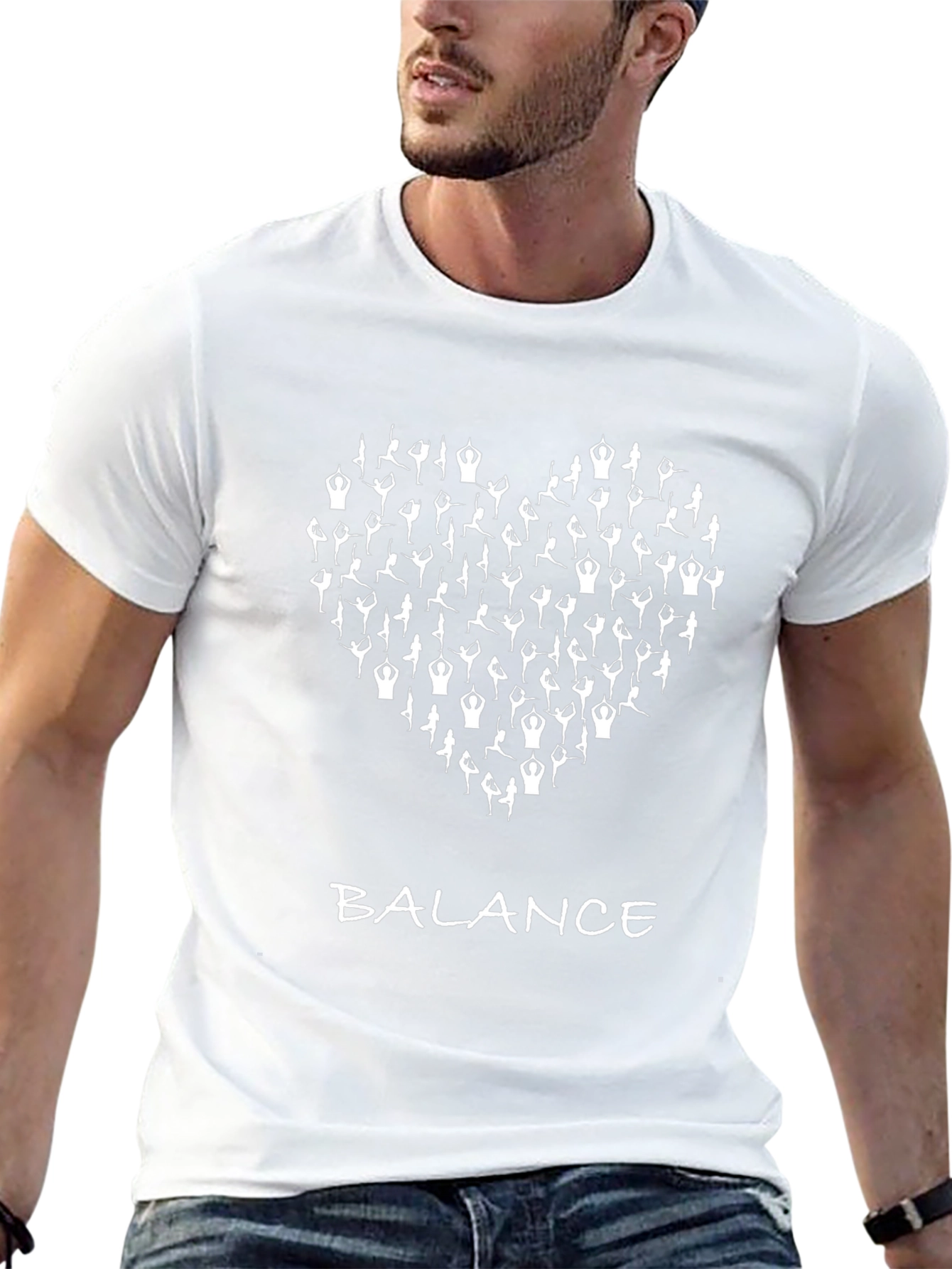 Yoga Balance Heart T-Shirt - Black
