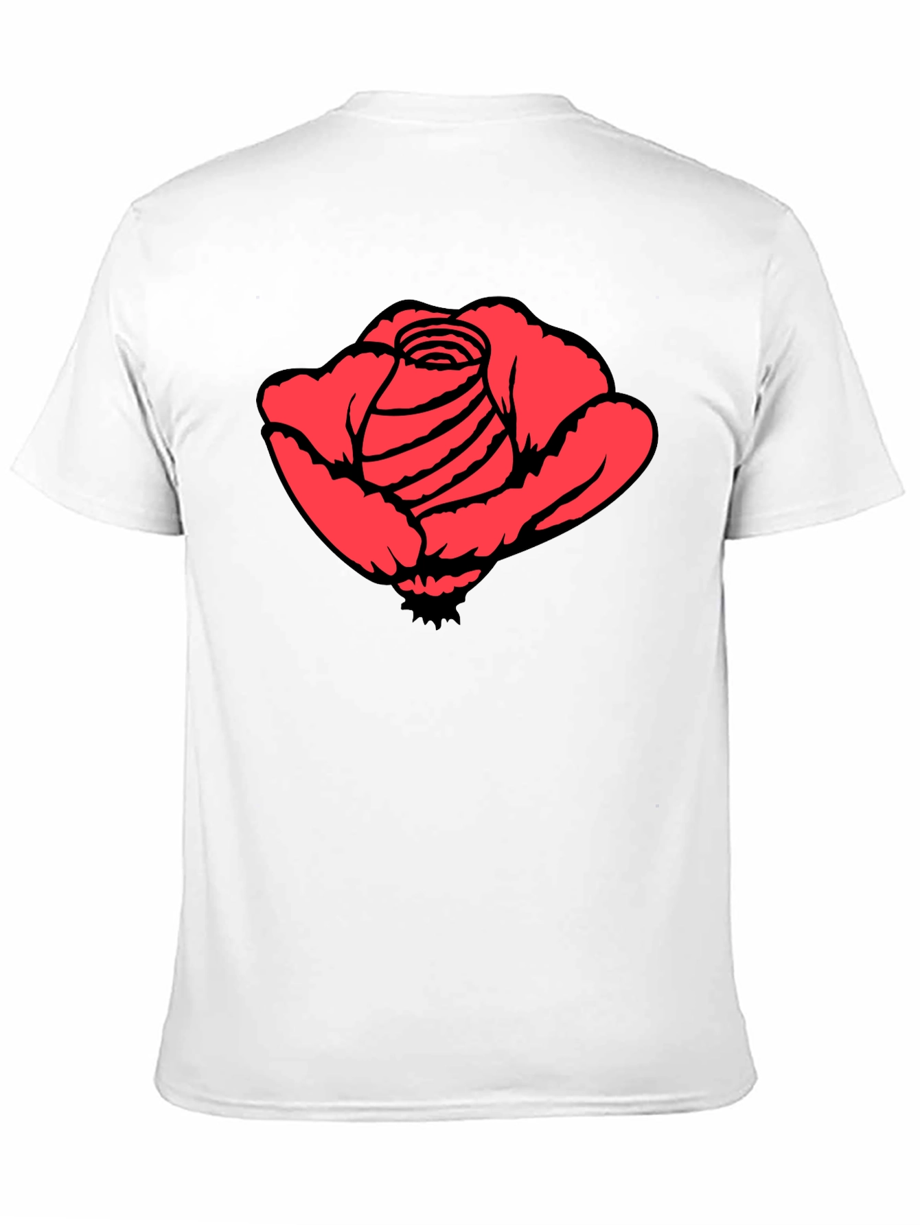 Red Rose Graphic Black T-Shirt