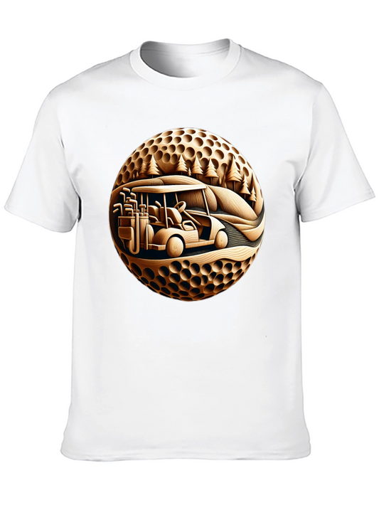 Golf Cart Graphic Tee - Novelty Golf Ball Design