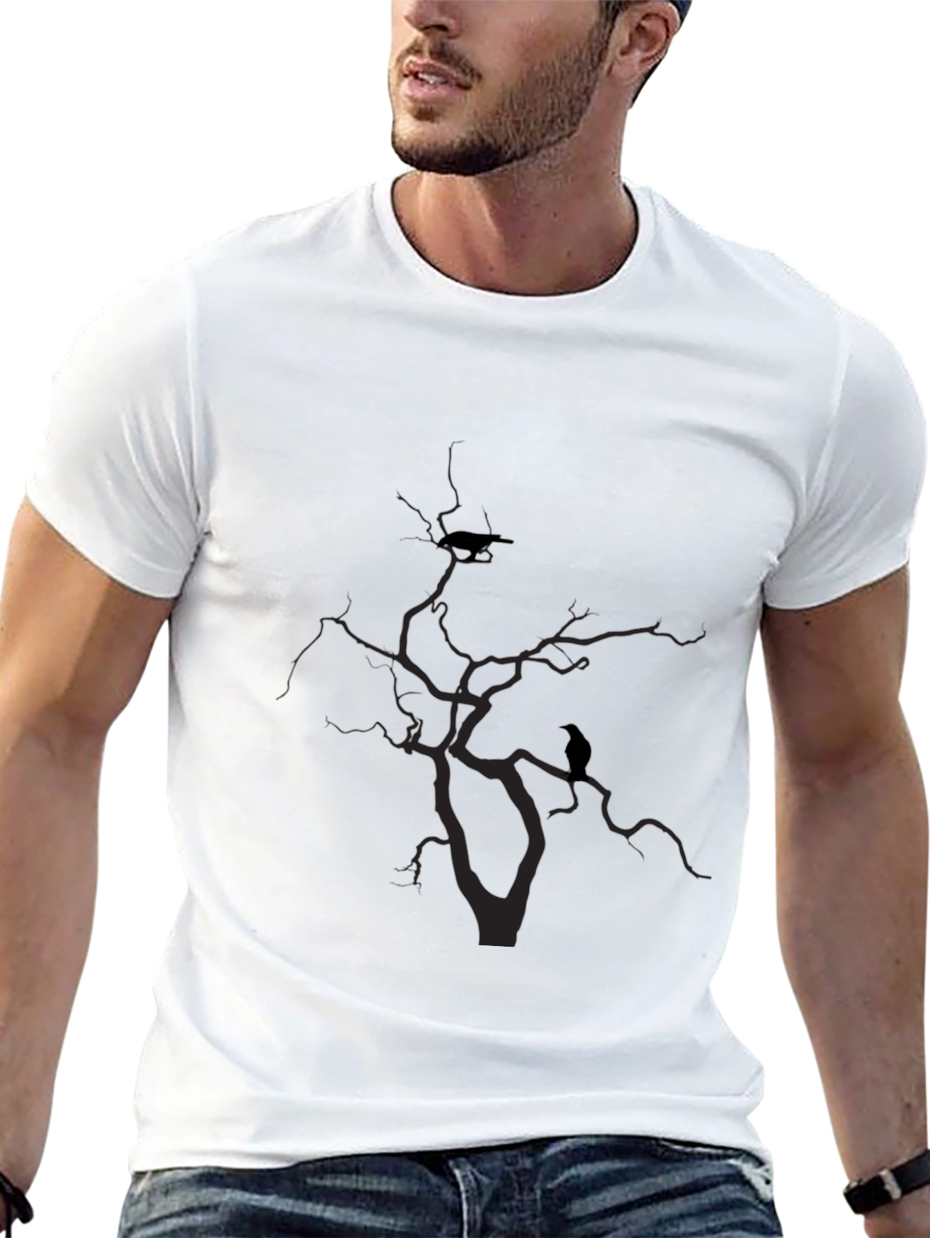 Raven Tree Graphic T-Shirt - Black