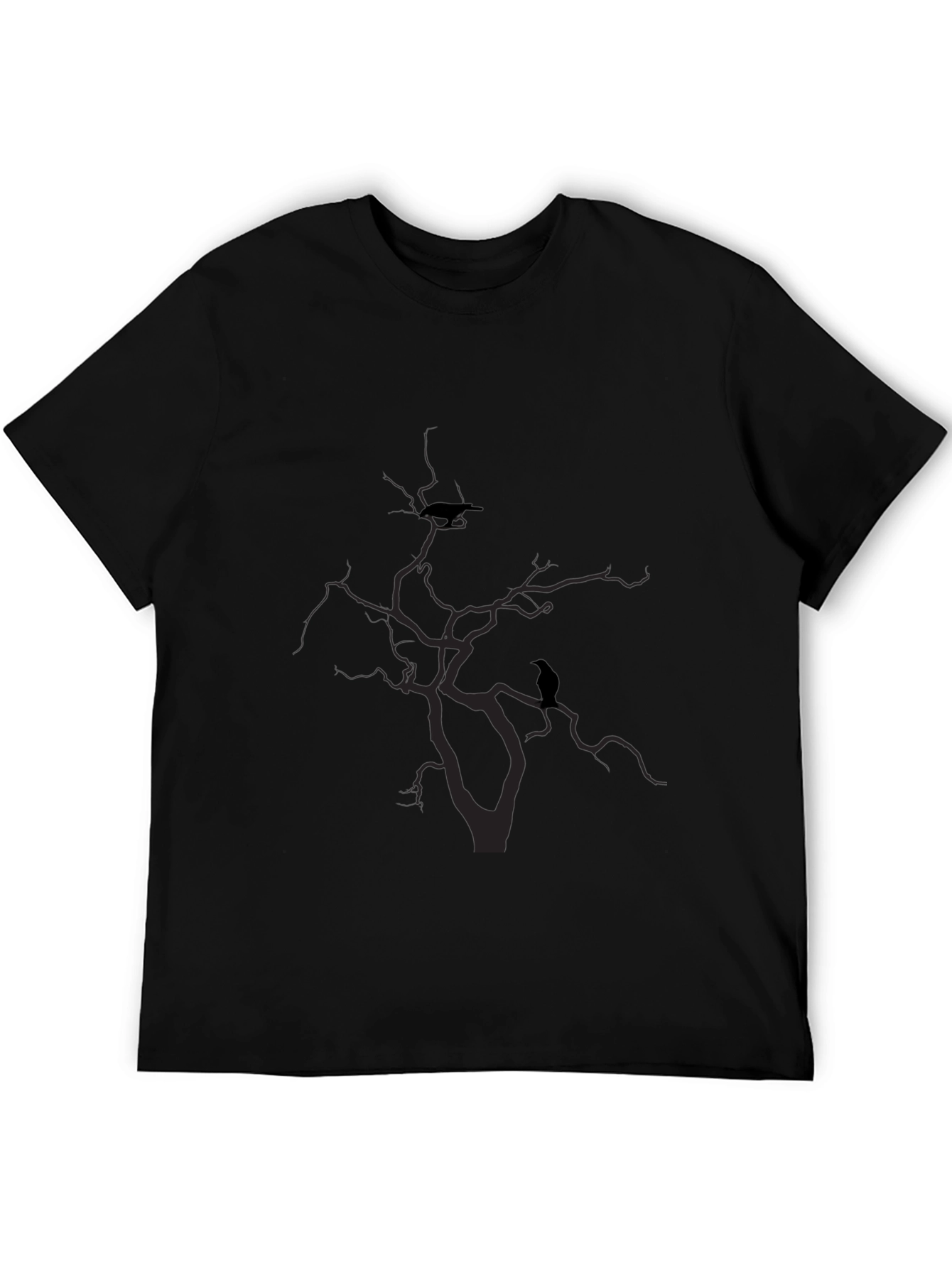 Raven Tree Graphic T-Shirt - Black