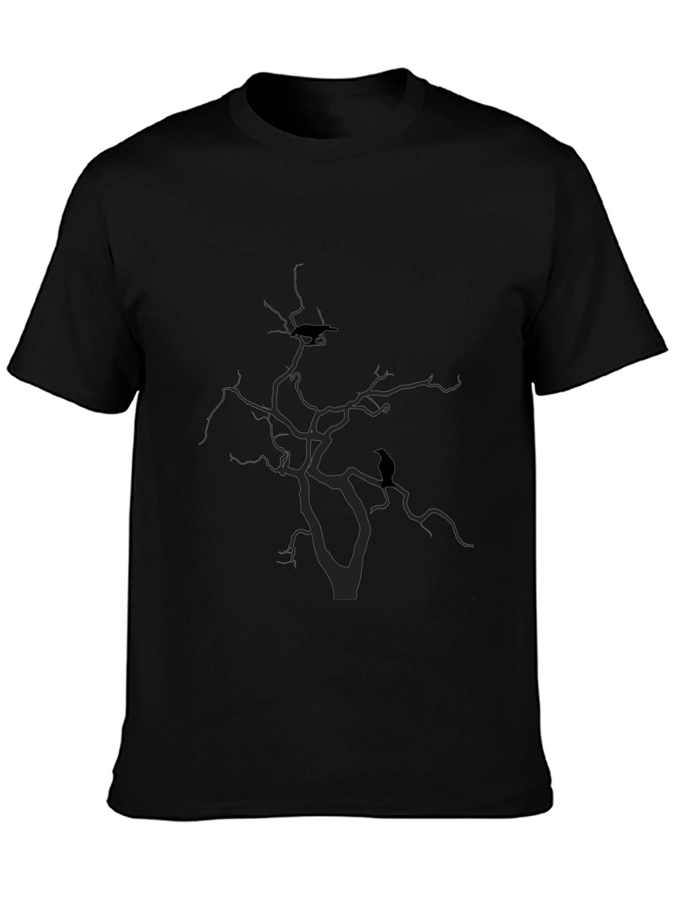 Raven Tree Graphic T-Shirt - Black