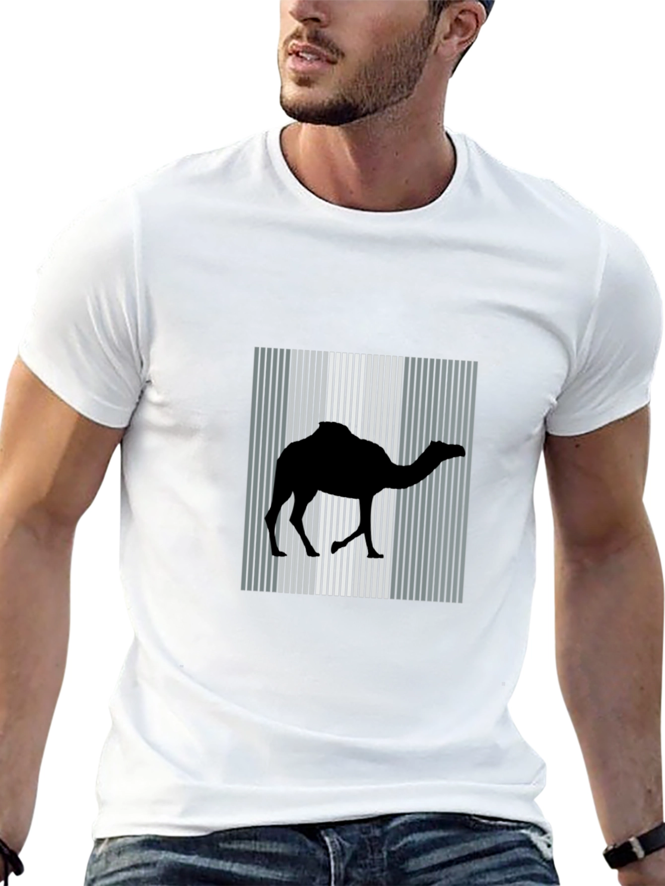 Camel Silhouette Graphic Tee - Black Cotton Blend