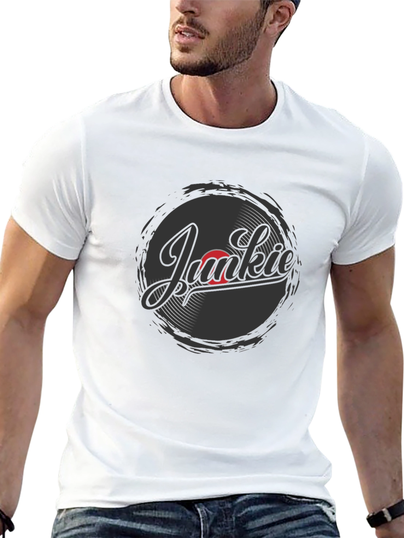 Vinyl Junkie Graphic T-Shirt - Music Lover Tee