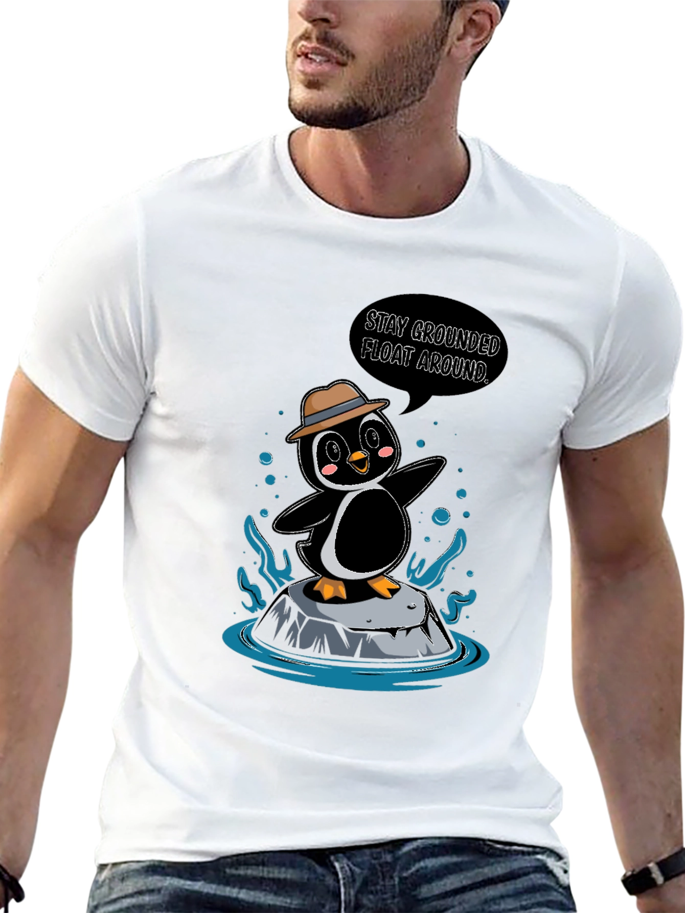 Stay Grounded Penguin Graphic Tee