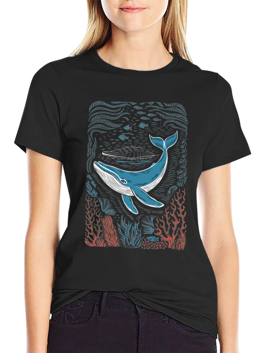 Whale Graphic T-Shirt - Cool Ocean Design