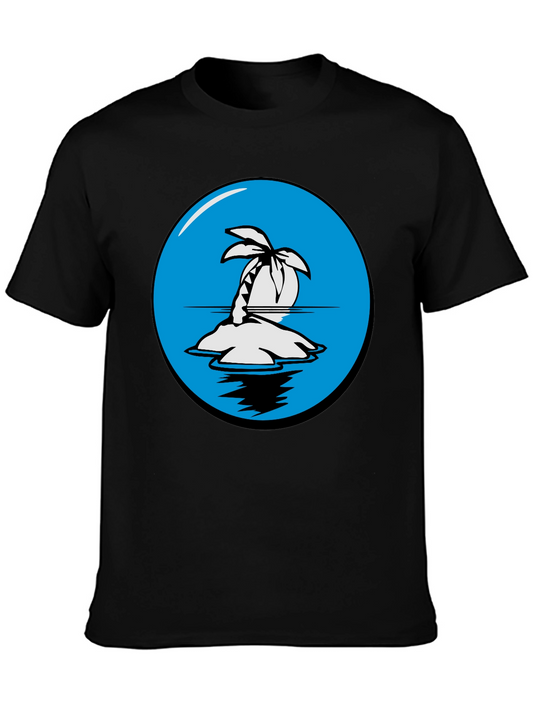 Island Graphic Tee - Black Cotton Comfort