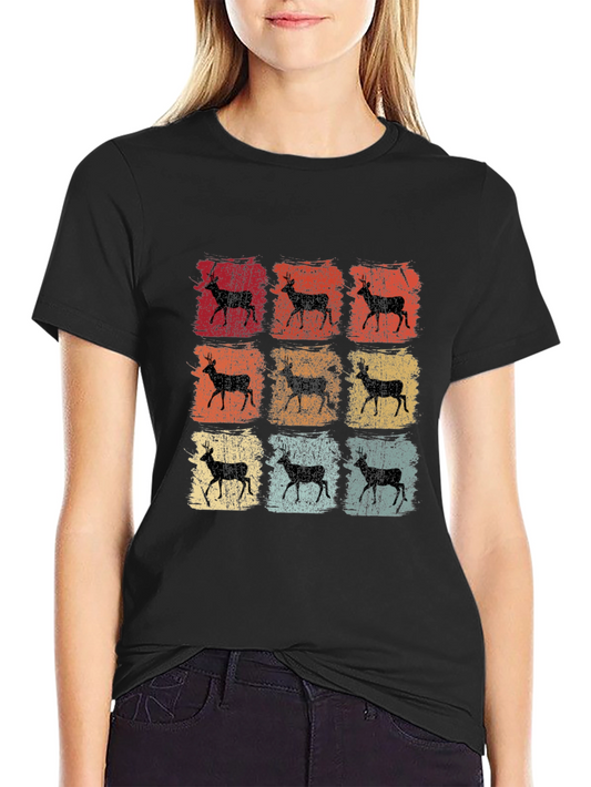 Retro Deer T-Shirt - Vintage Style Hunting Tee