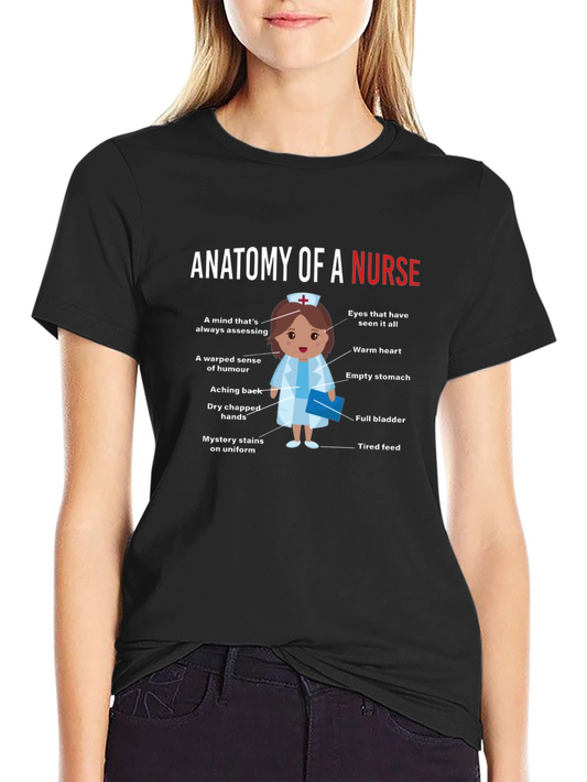 Anatomy of a Nurse Funny Graphic Tee