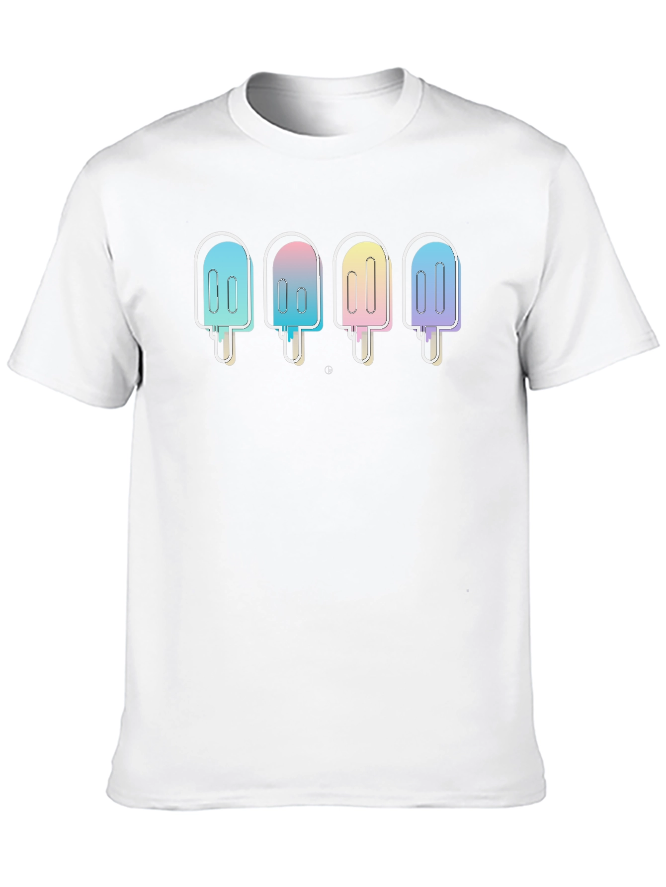 Cool Popsicle Graphic Tee - Black Cotton Blend T-Shirt
