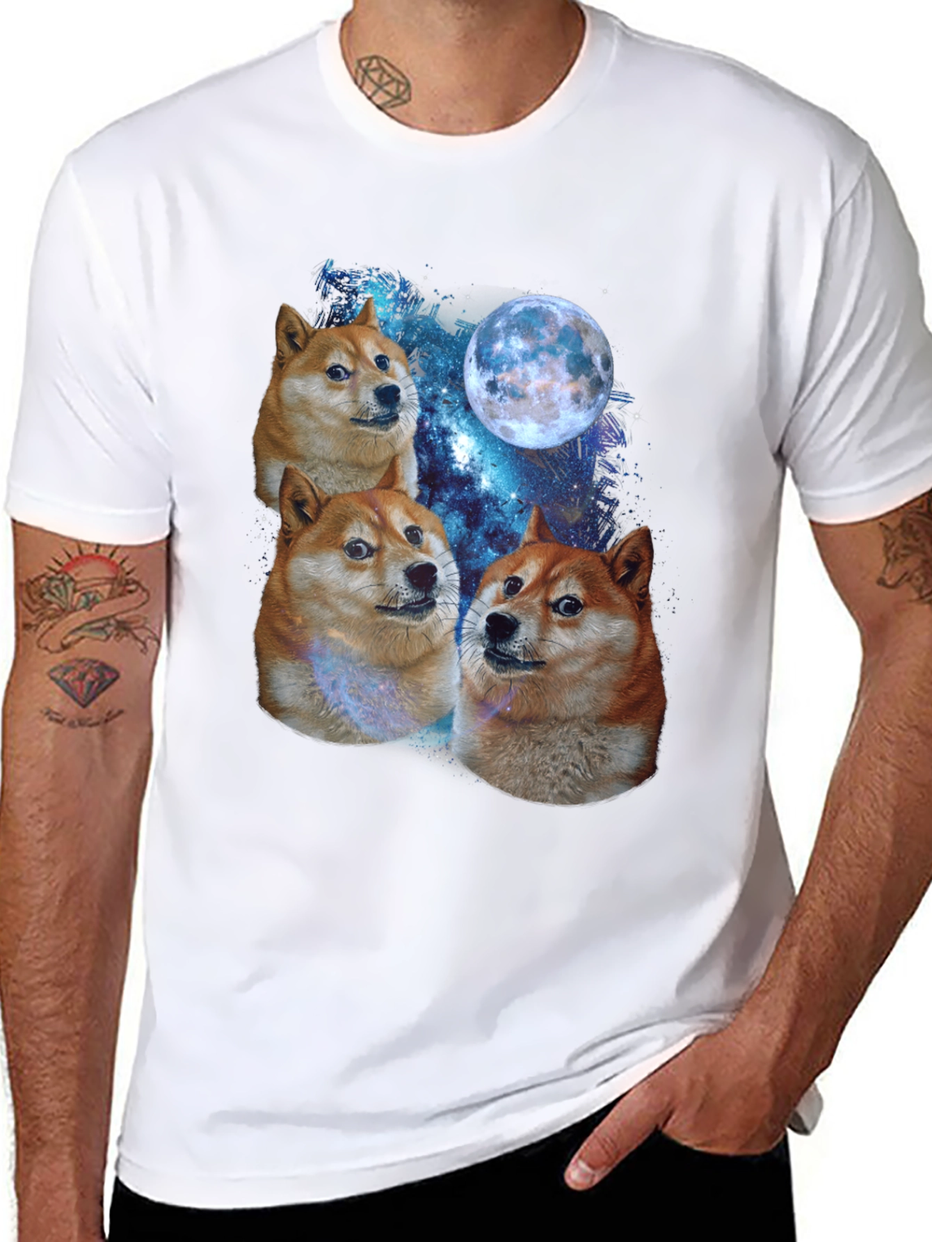 Doge Moon Graphic Tee - Black