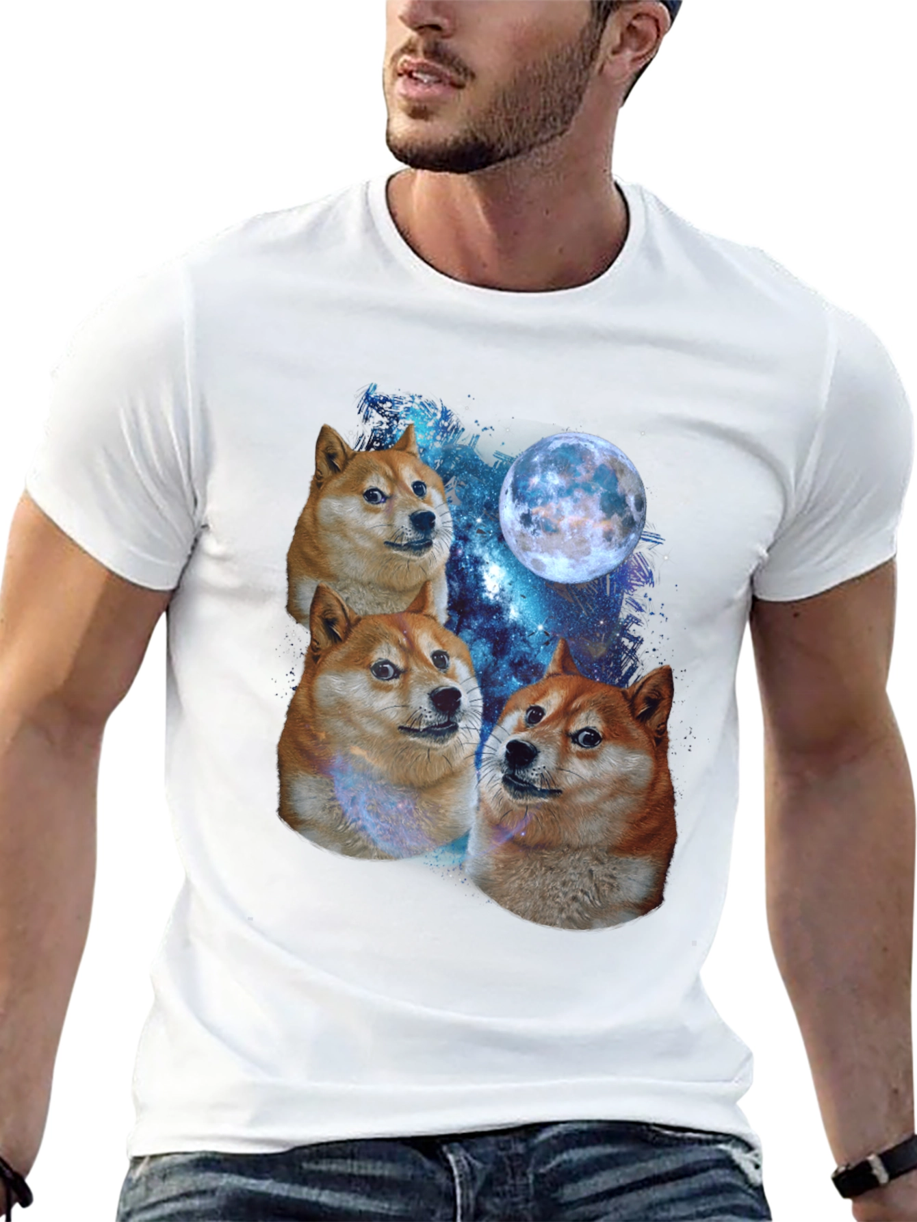 Doge Moon Graphic Tee - Black