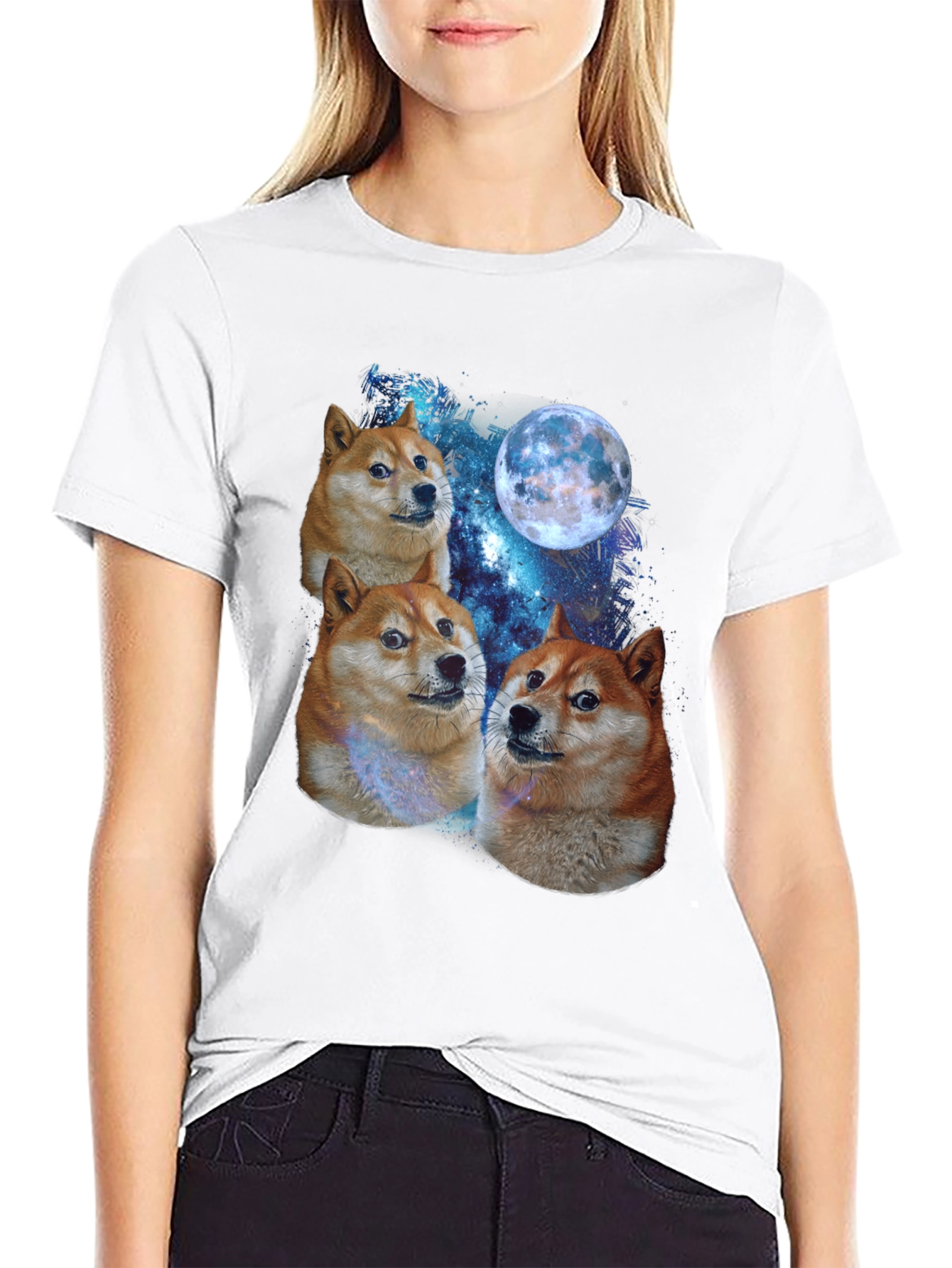 Doge Moon Graphic Tee - Black