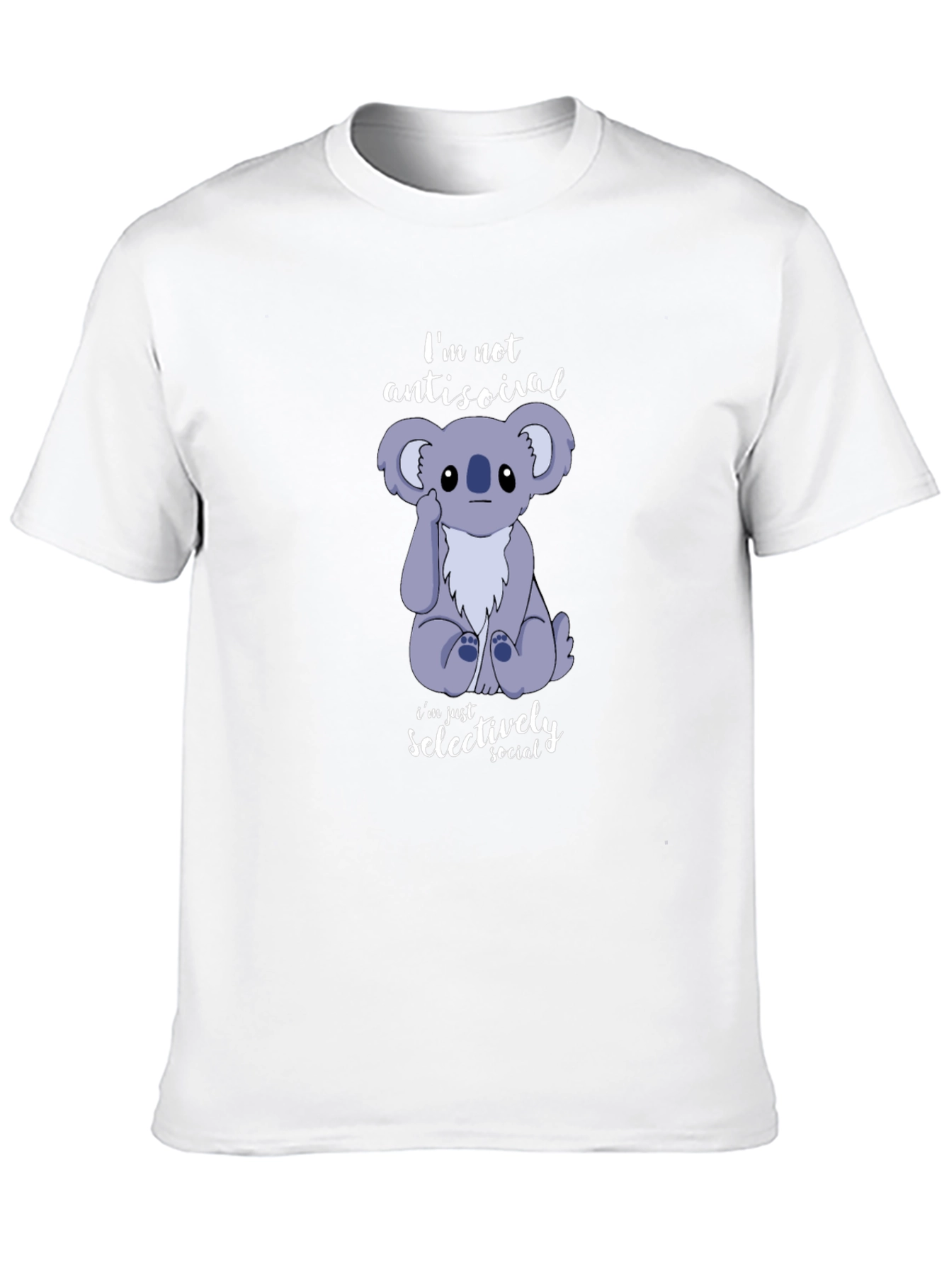 Funny Koala Not Antisocial Graphic T-Shirt
