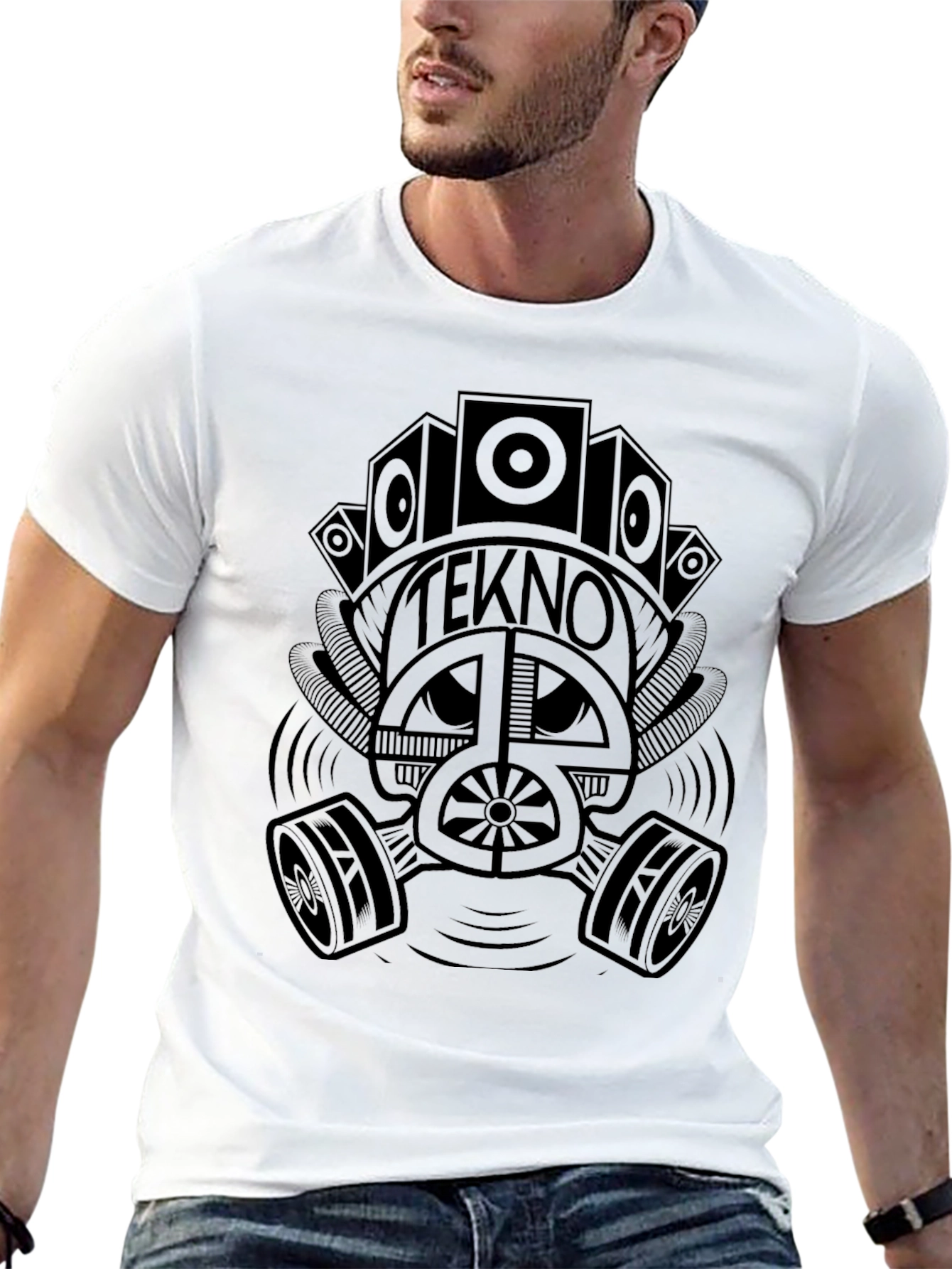 Tekno Mask Graphic T-Shirt - Black