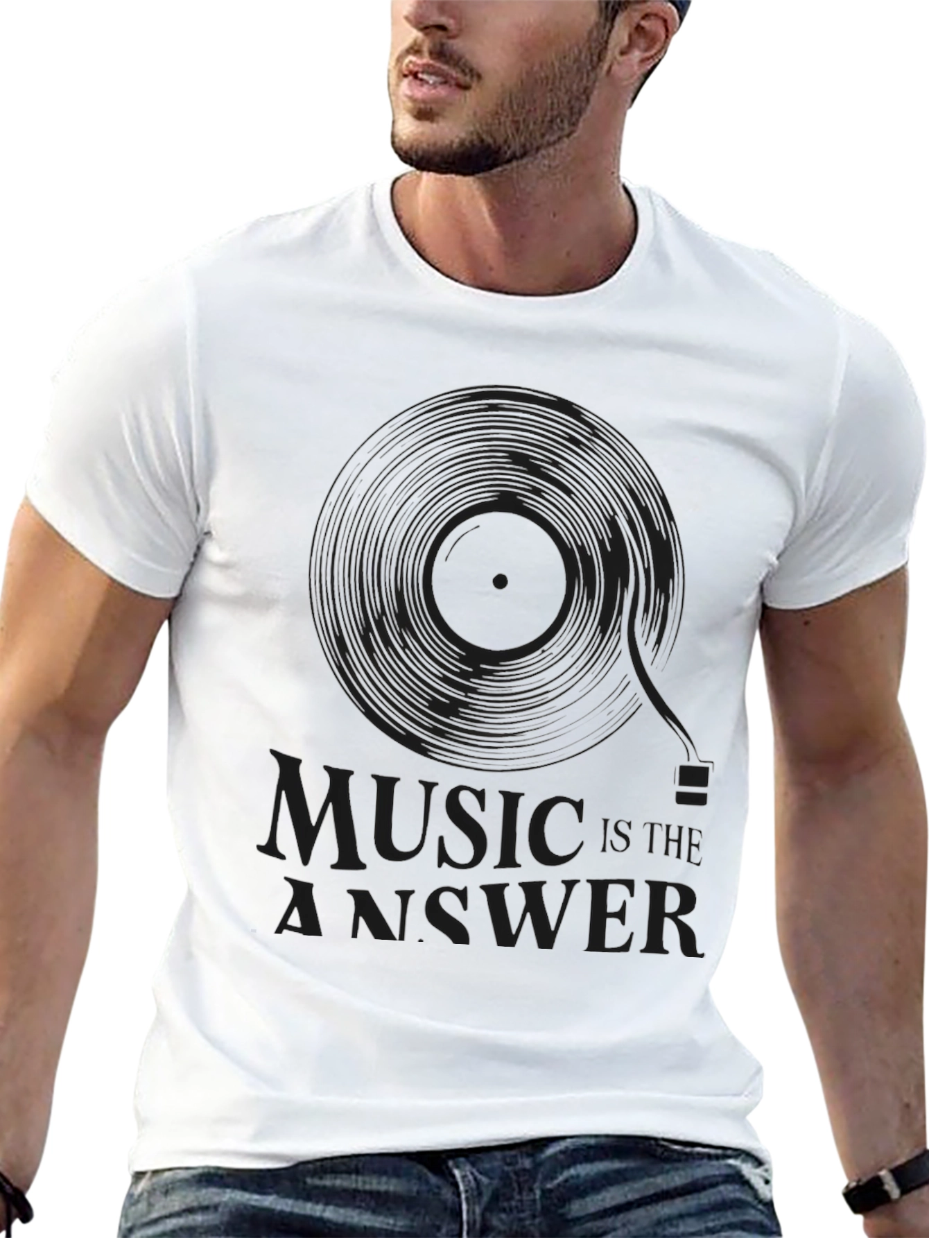 Music Is The Answer Black T-Shirt