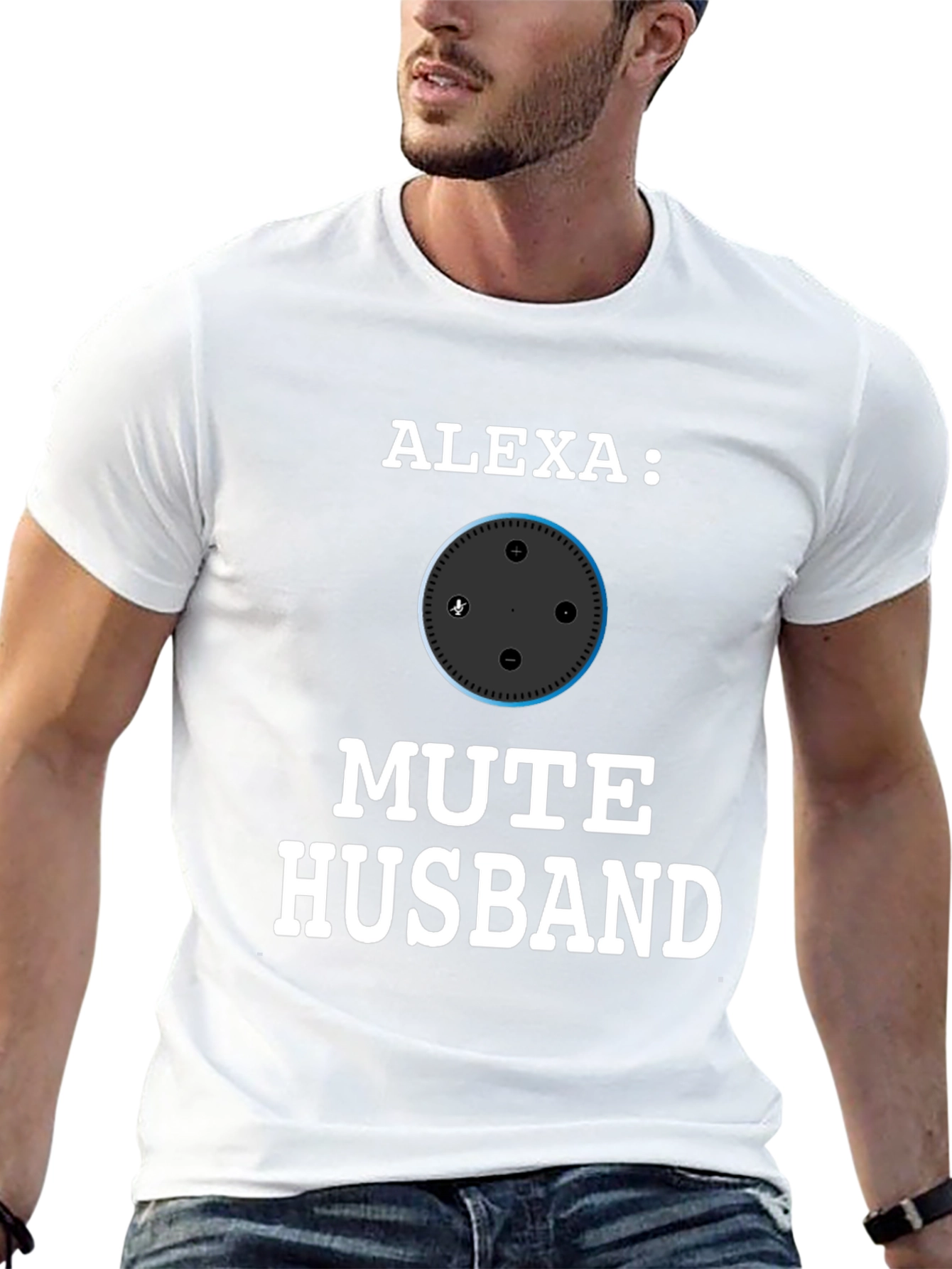 Alexa Mute Husband Funny Graphic T-Shirt