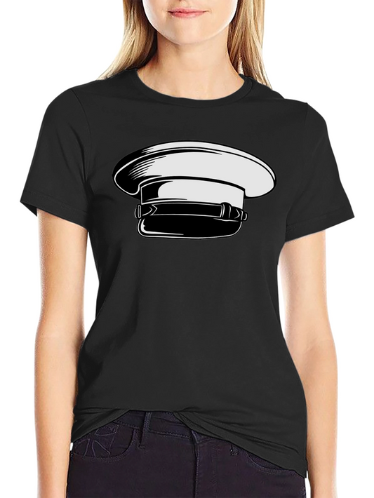 Stylish Graphic Tee with Naval Cap Design