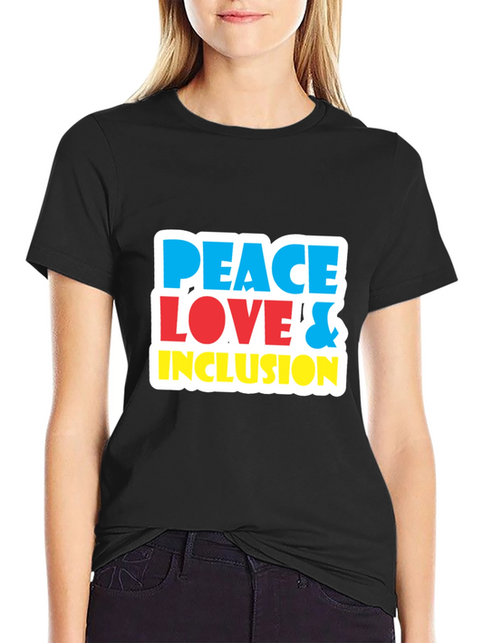 Peace Love & Inclusion T-Shirt - Bold Graphic Tee