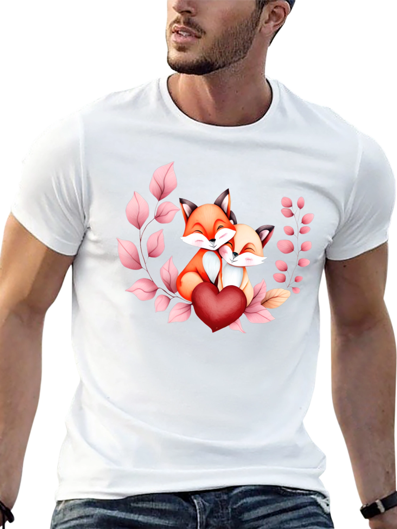 Foxes In Love T-Shirt - Heartwarming Design