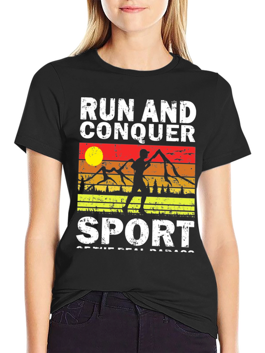 Run And Conquer Sport Tee - Active Lifestyle Apparel