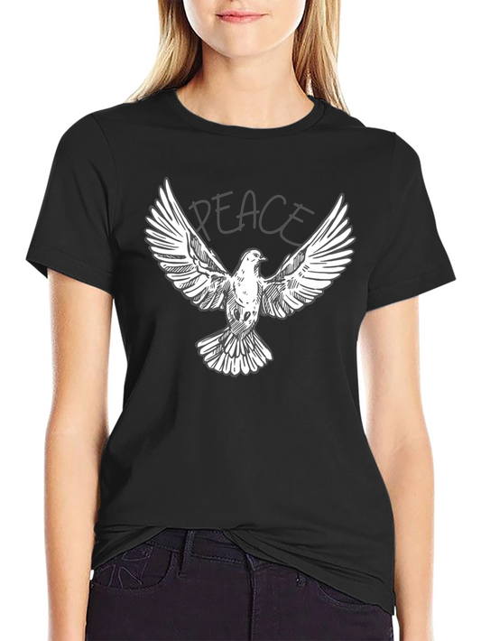 Peace Dove Graphic T-Shirt - Classic Crew Neck