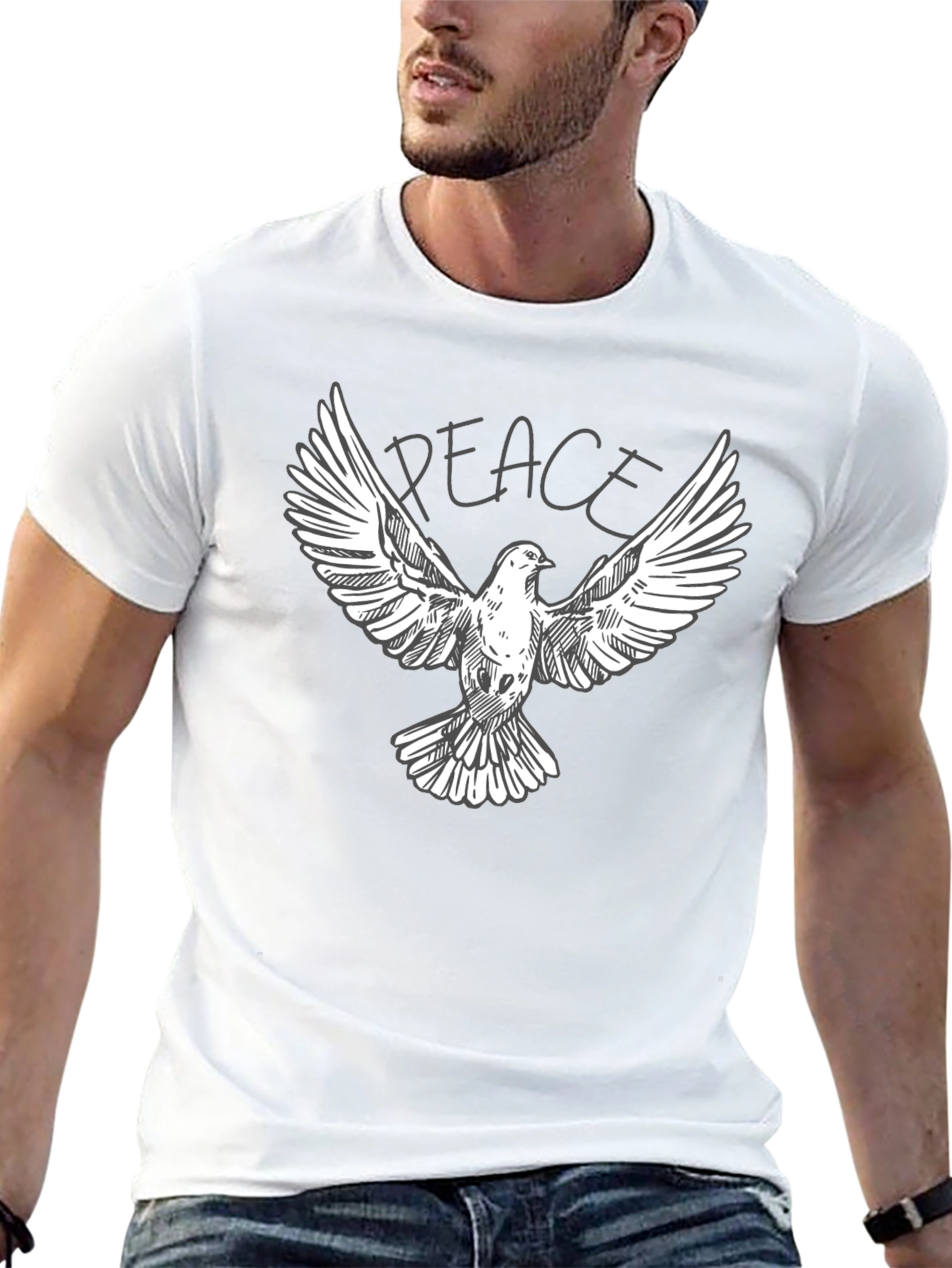 Peace Dove Graphic T-Shirt - Classic Crew Neck