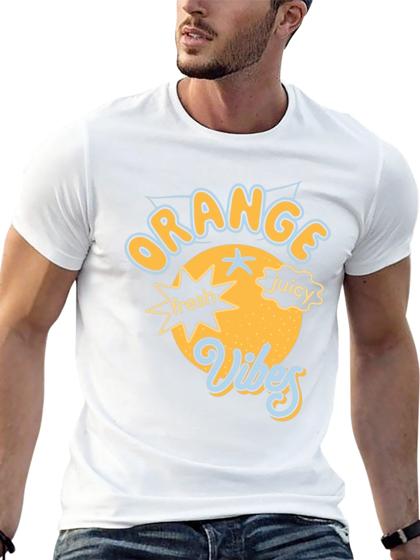 Orange Vibes Graphic Tee - Fresh & Juicy