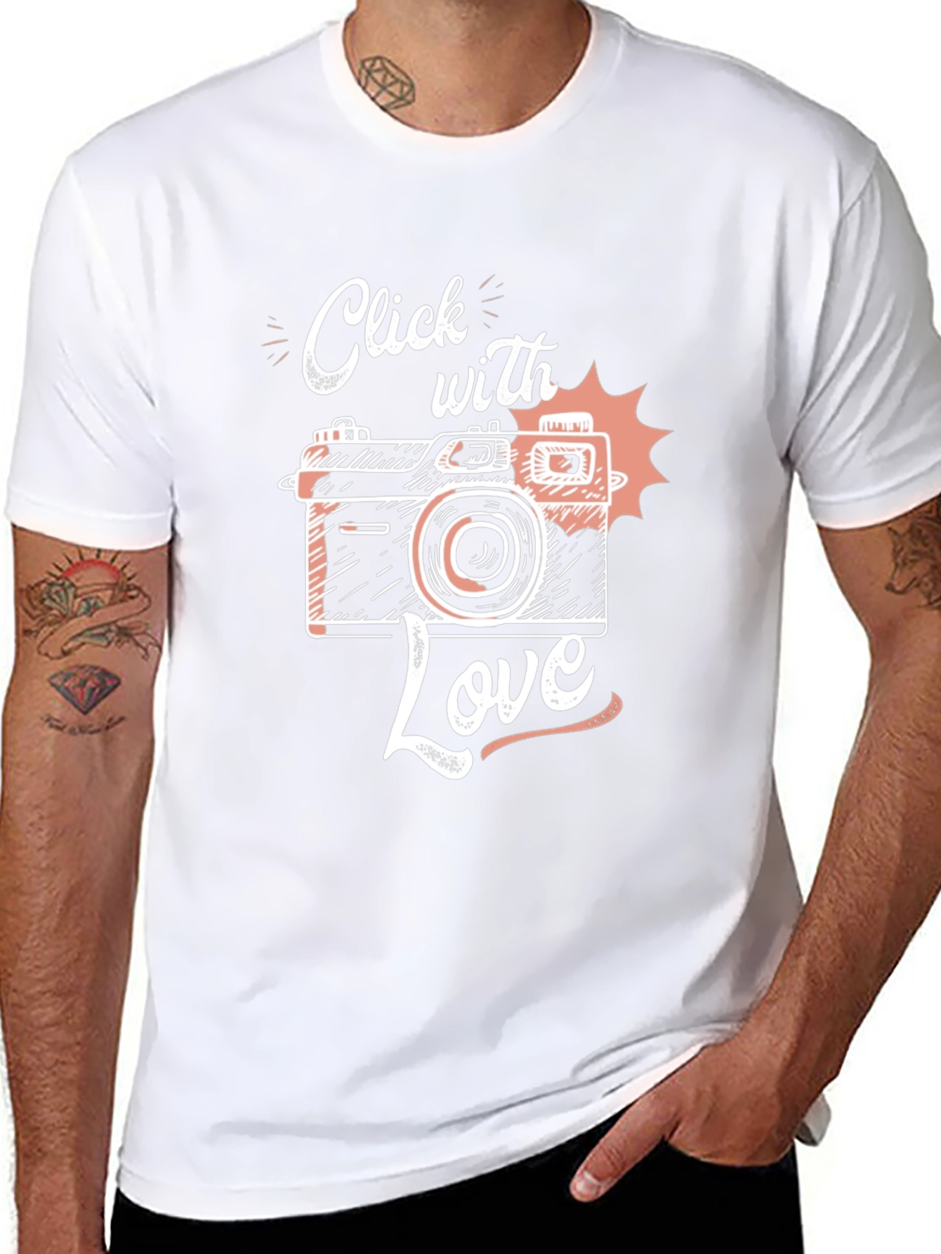 Click With Love Camera Graphic Tee - Black