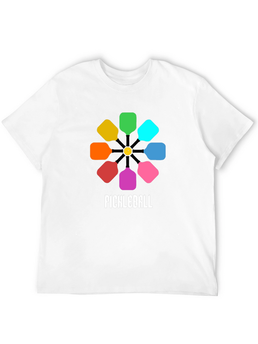 Pickleball Paddle Flower T-Shirt - Colorful Design