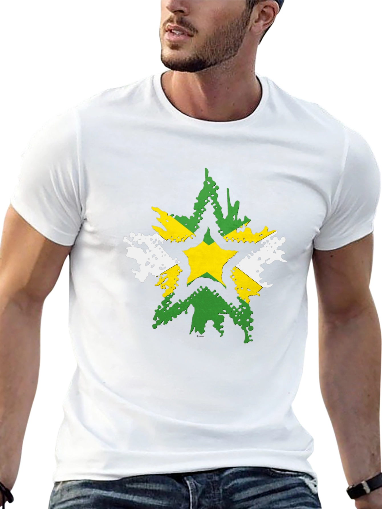 Distressed Star Graphic Black T-Shirt