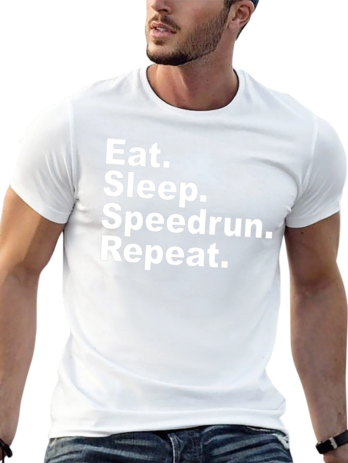 Eat Sleep Speedrun Repeat Black T-Shirt