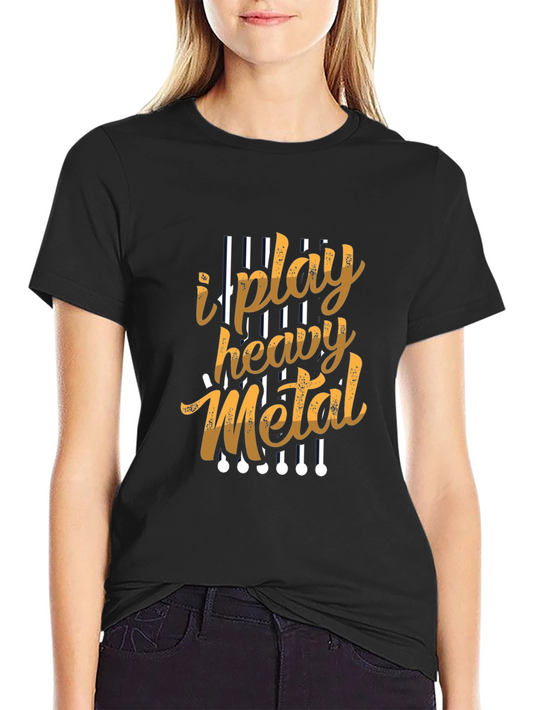 I Play Heavy Metal Graphic Tee - Black