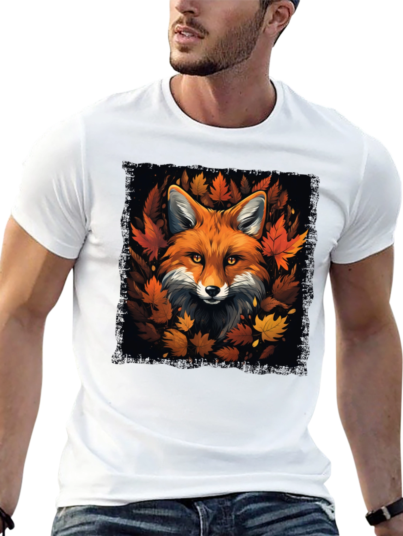 Fox & Fall Leaves Graphic Tee