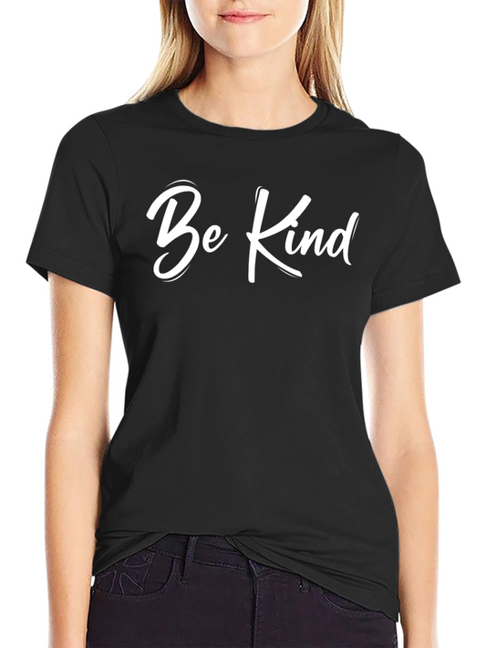 Be Kind Graphic Tee - Soft Black Cotton Casual T-Shirt