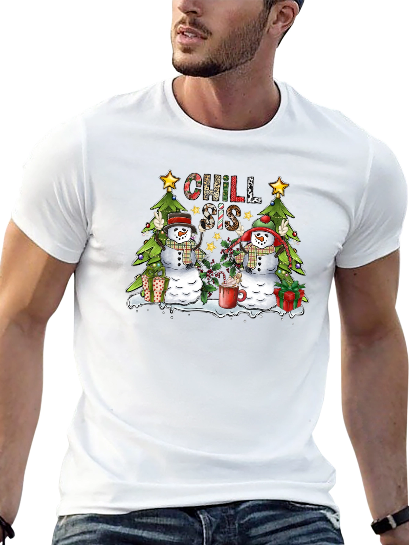 Chill Sis Christmas Snowman Graphic Tee