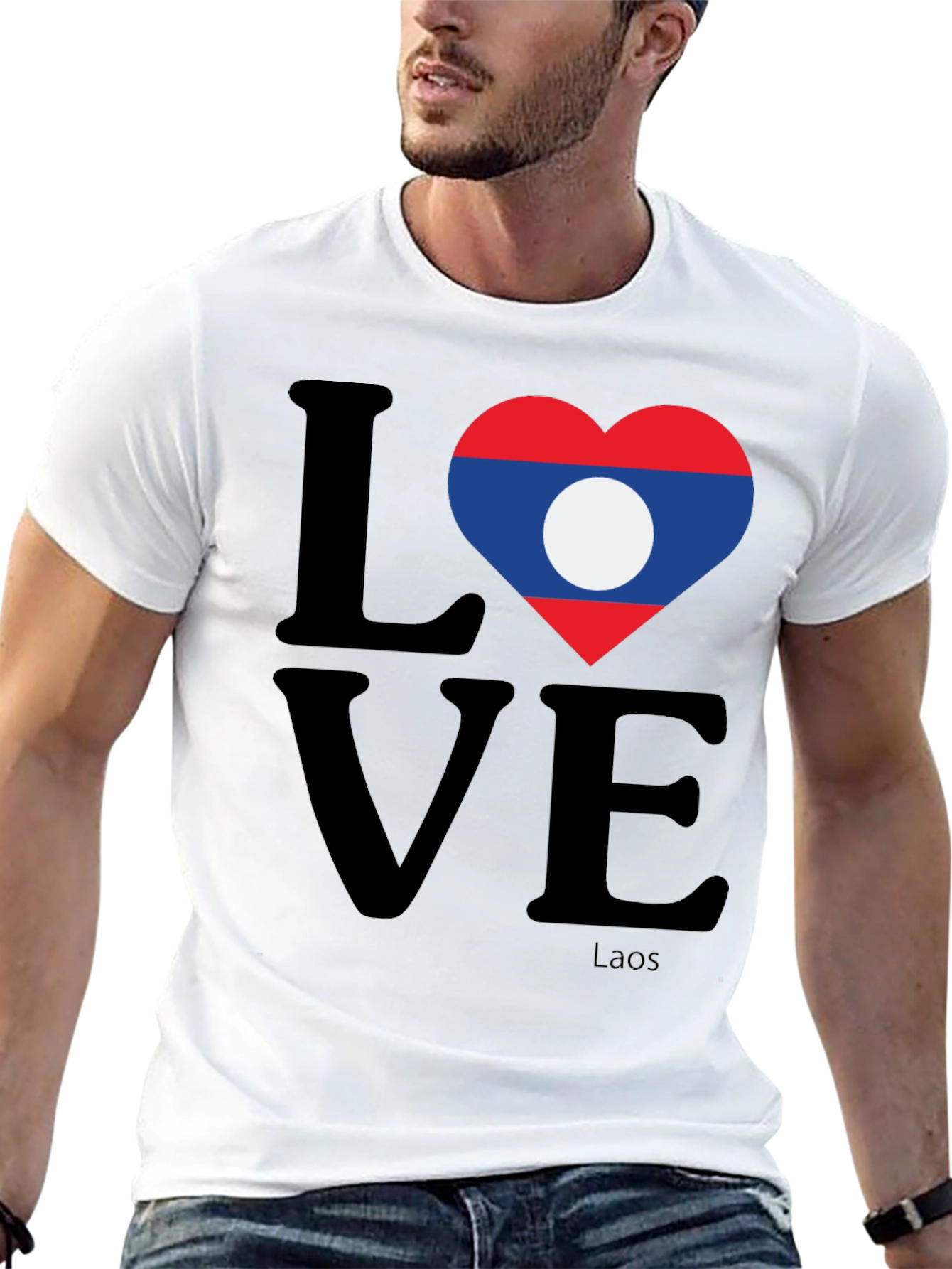 Laos Love Heart Flag T-Shirt