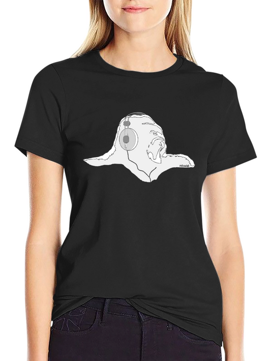 Cool Sloth Headphones Graphic Black T-Shirt