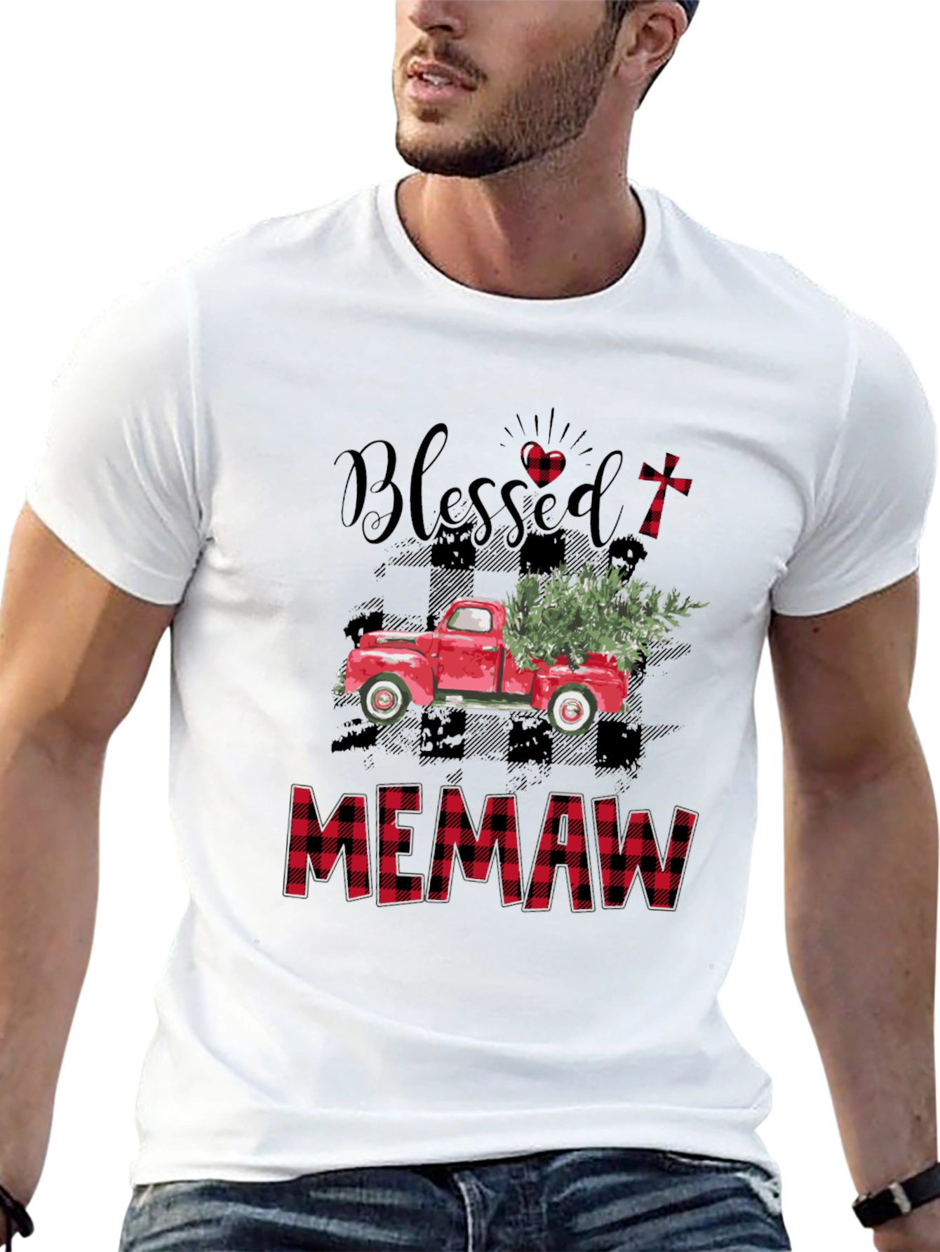 Blessed Memaw T-Shirt Red Truck Design