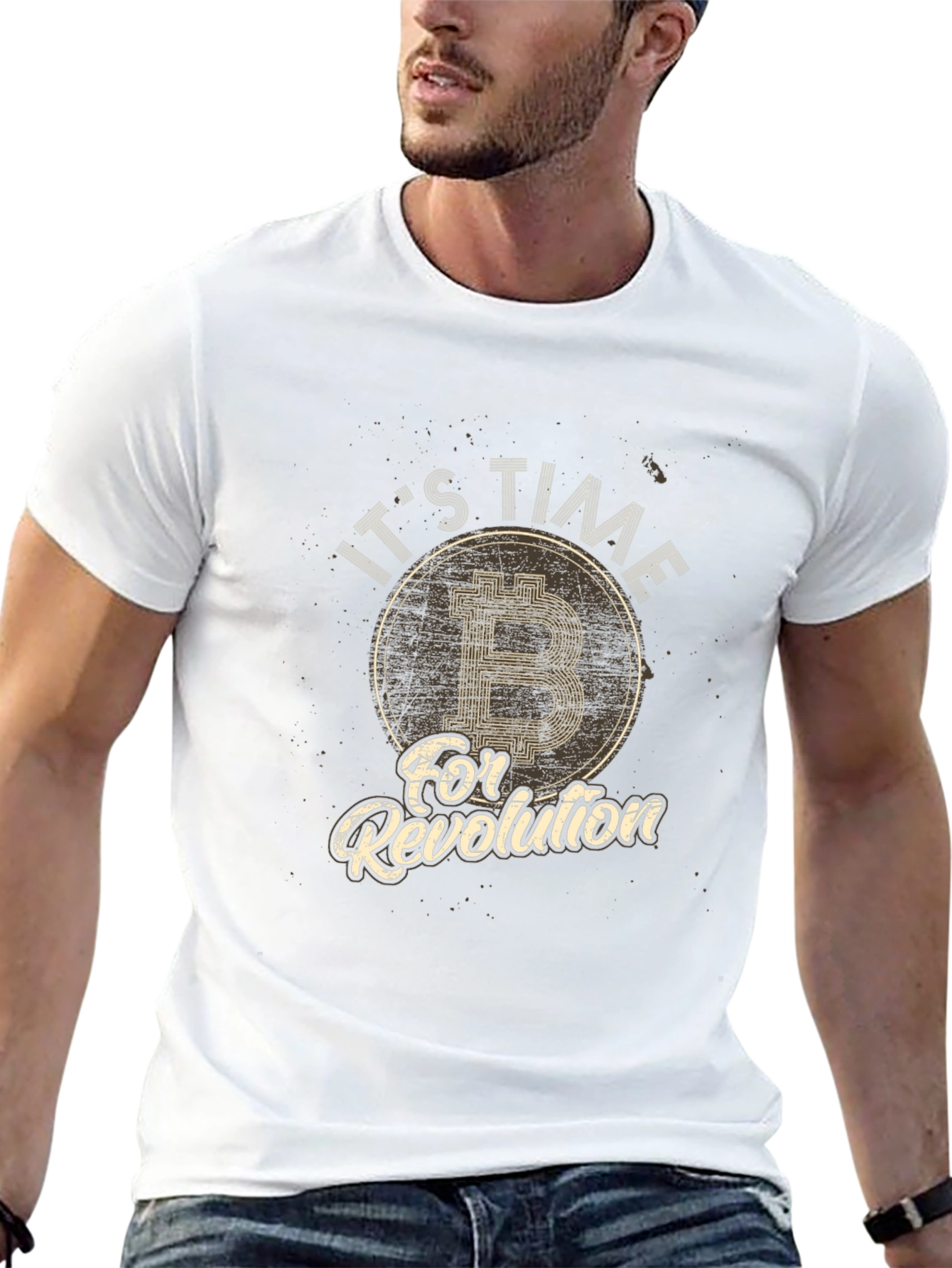 Bitcoin Revolution Black T-Shirt Crypto Currency Tee