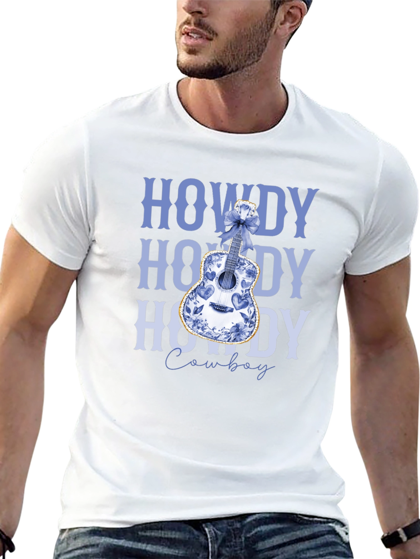 Howdy Cowboy Guitar Graphic Tee