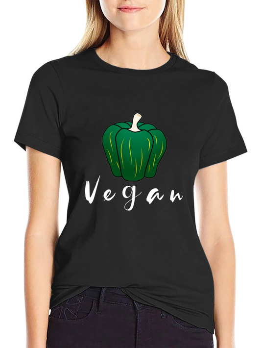 Vegan Pepper Graphic Tee - Black