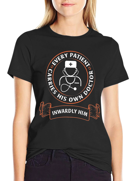 Doctor Graphic Print Black T-Shirt
